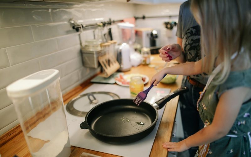 little girl cooking