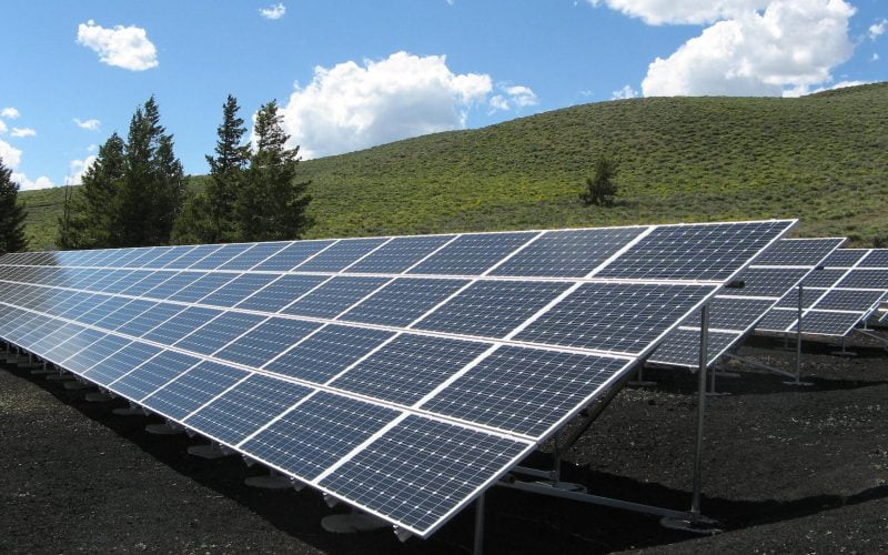 black and silver solar panels